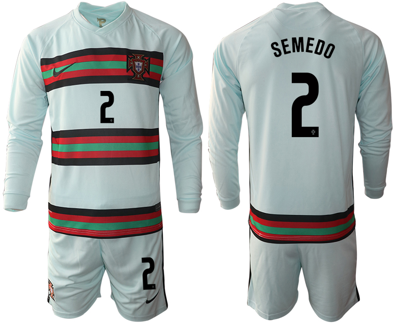 Men 2021 European Cup Portugal away Long sleeve #2 soccer jerseys